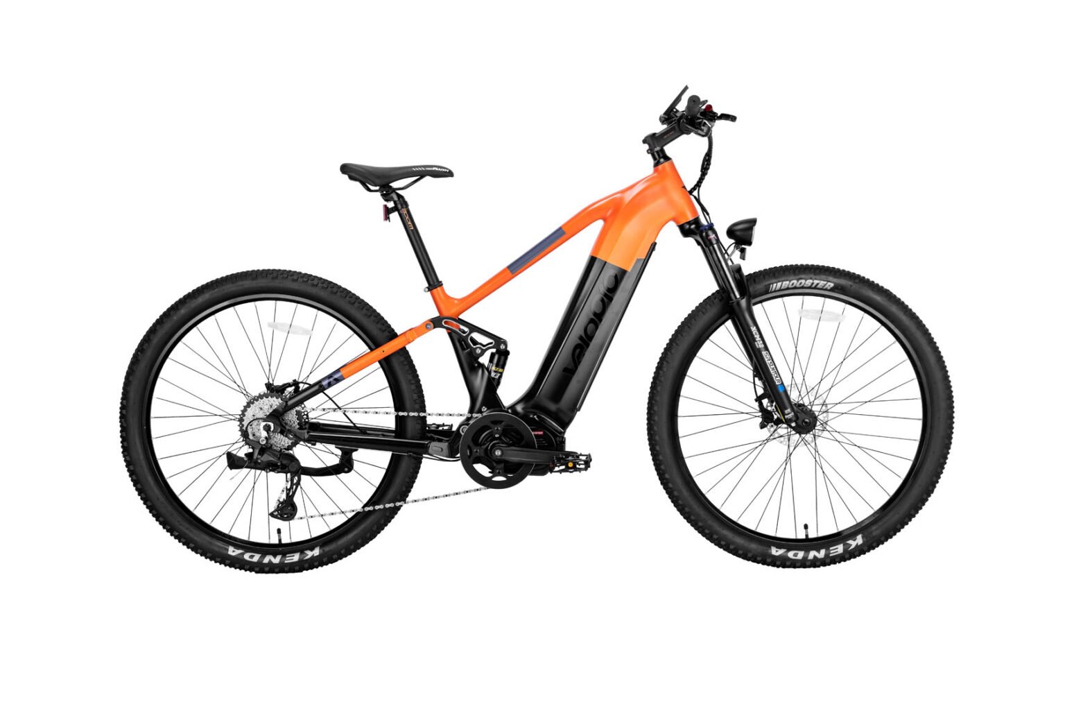 Velopro M950E Bicicleta de montanha eléctrica com motor de tração média de 500W, suspensão total, longo alcance 80KM 1 Velopro M950E Bicicleta Eléctrica de Montanha | Motor de 500W Mid-Drive, Suspensão Total, Longo Alcance 80KM