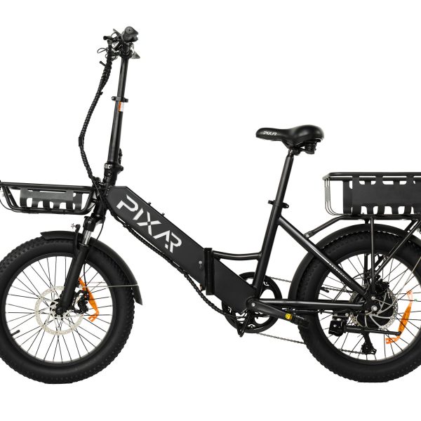 Składany rower elektryczny PIXAR WIND1 | silnik 500 W, akumulator 48 V 10,4 Ah, opony Fat 20 × 3", 7-biegowy napęd Shimano, podwójne hamulce tarczowe (zasięg do 45 km)