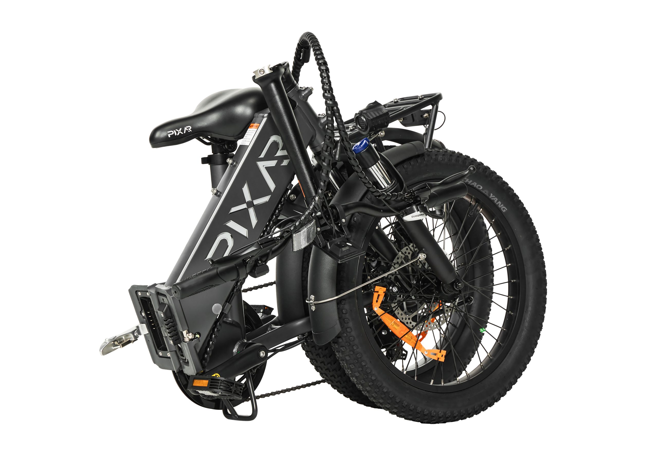 Vélo électrique pliable PIXAR WIND1 - Moteur 500W, batterie 48V 10.4Ah, pneus larges 20×3", Shimano 7 vitesses, freins à double disque (jusqu'à 45 km d'autonomie) 4 Vélo électrique pliable PIXAR WIND1 - Moteur 500W, batterie 48V 10.4Ah, pneus larges 20×3", Shimano 7 vitesses, freins à double disque (jusqu'à 45 km d'autonomie)