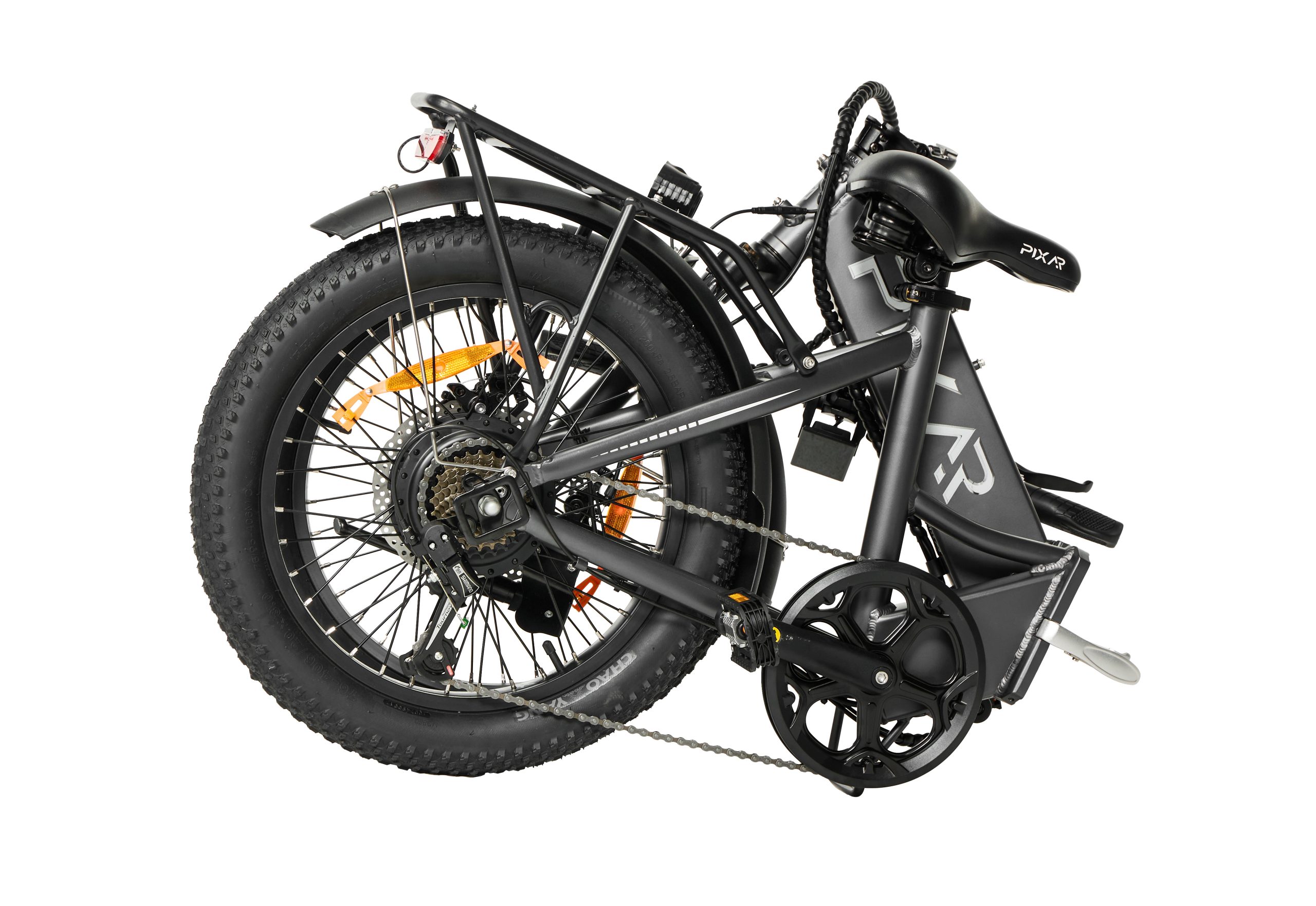 Vélo électrique pliable PIXAR WIND1 - Moteur 500W, batterie 48V 10.4Ah, pneus larges 20×3", Shimano 7 vitesses, freins à double disque (jusqu'à 45 km d'autonomie) 3 Vélo électrique pliable PIXAR WIND1 - Moteur 500W, batterie 48V 10.4Ah, pneus larges 20×3", Shimano 7 vitesses, freins à double disque (jusqu'à 45 km d'autonomie)