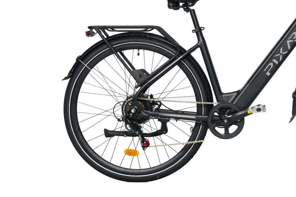 Rower elektryczny Pixar City1 | Silnik 36 V 250 W, zasięg 45 km, 7 biegów Shimano