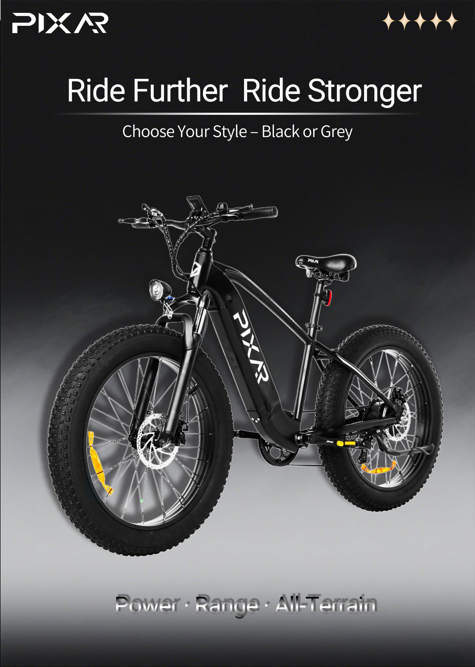 Pixar Space1 Electric Bike 48V20AH 500W | Long Range Fat Tire E-Bike 53