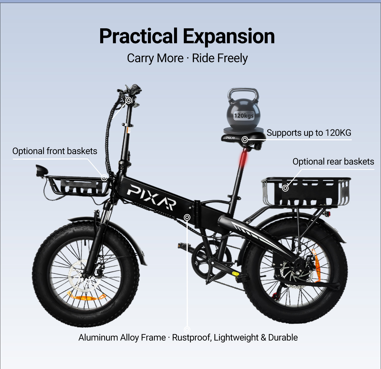Pixar Star 1 Electric Bike | 500W 48V15AH Lithium Battery | 21-Speed Mini E-Bike 19