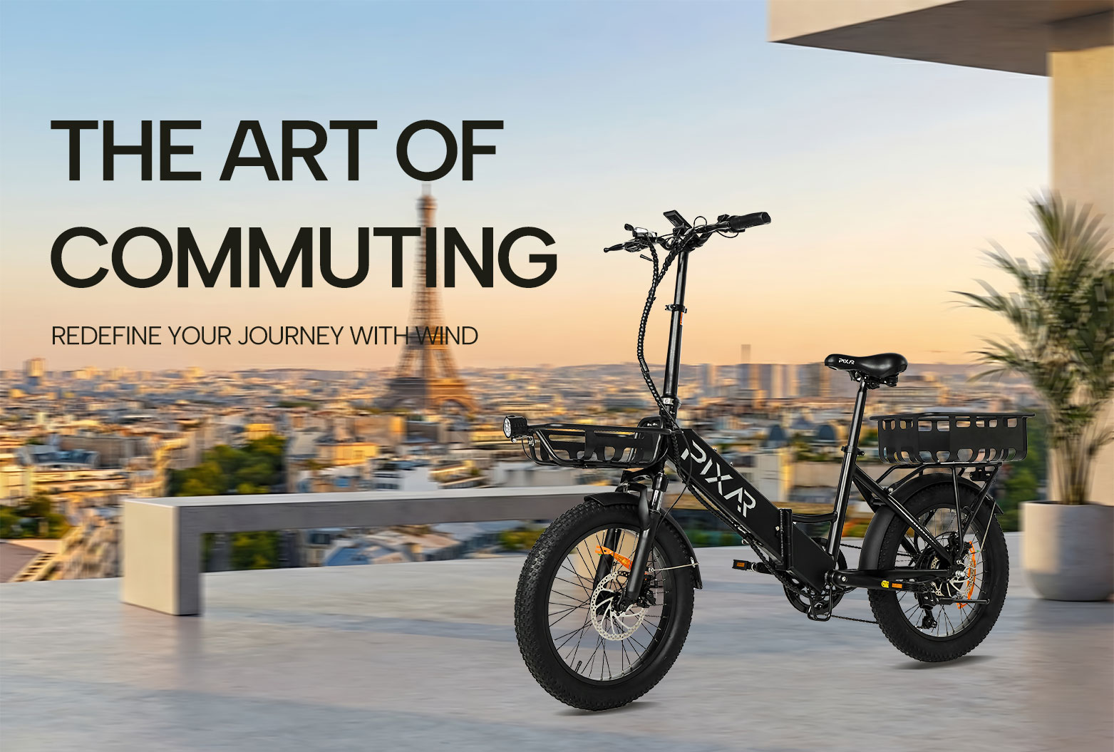 PIXAR WIND1 Faltbares Elektrofahrrad | 500W Motor, 48V 10.4Ah Batterie, 20×3" Fat Tires, Shimano 7-Gang, Doppelscheibenbremsen (bis zu 45 km Reichweite)