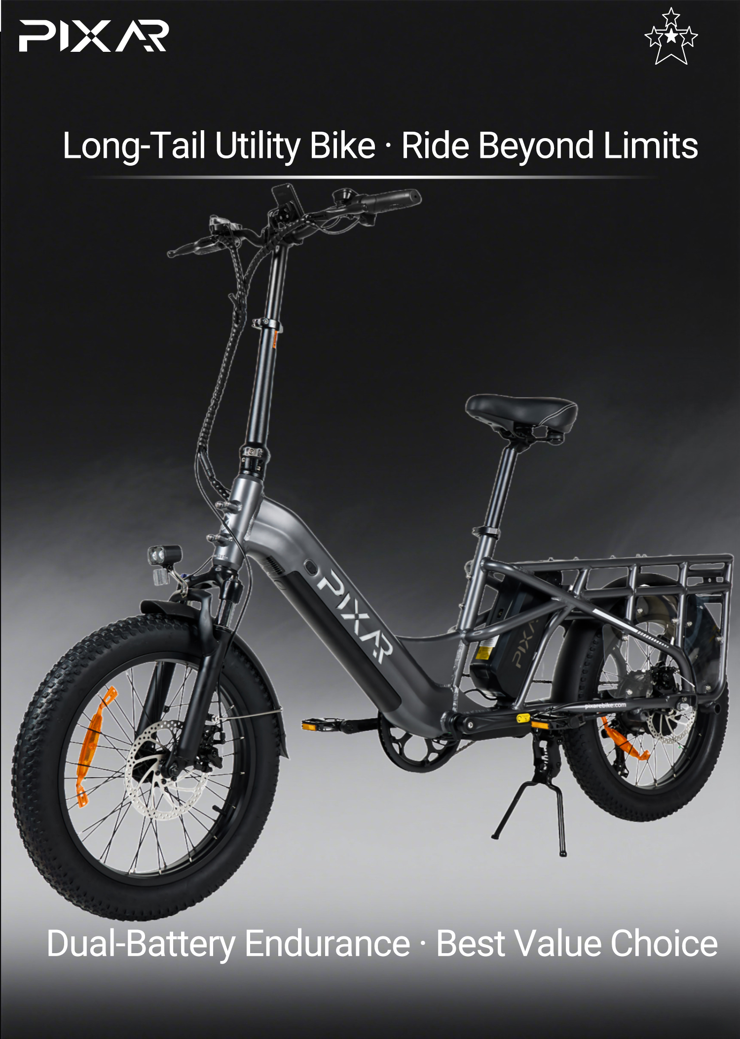 Pixar Plus7 Electric Bike 500W 20" Fat Tire | Long Range City & Off-Road E-Bike 53
