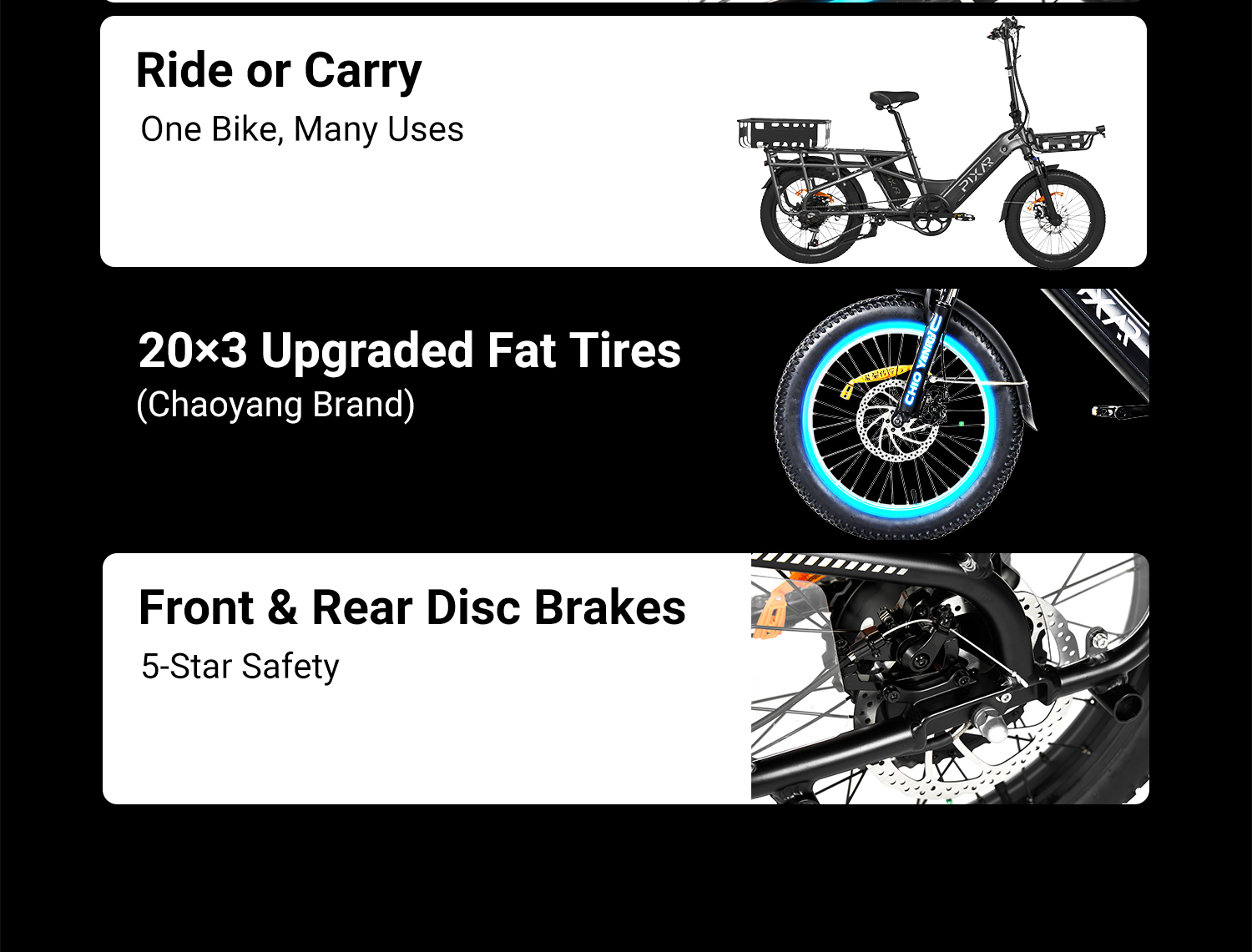 Pixar Plus7 Electric Bike 500W 20" Fat Tire | Long Range City & Off-Road E-Bike 57