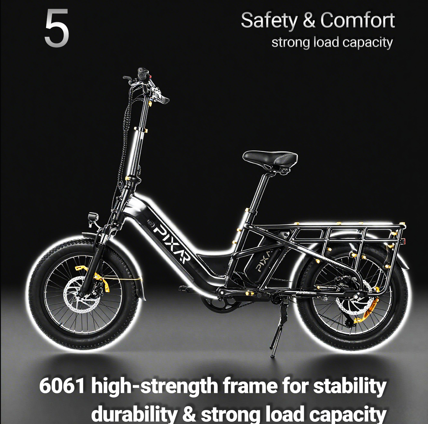 Pixar Plus7 Electric Bike 500W 20" Fat Tire | Long Range City & Off-Road E-Bike 67