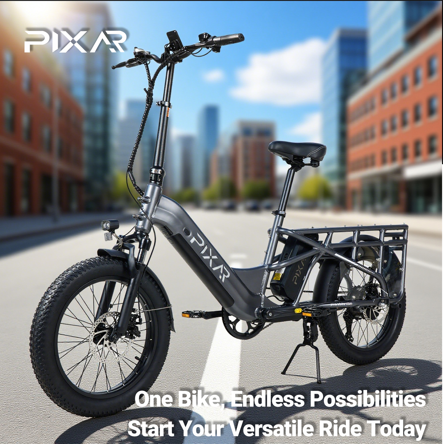 Pixar Plus7 Electric Bike 500W 20" Fat Tire | Long Range City & Off-Road E-Bike 73