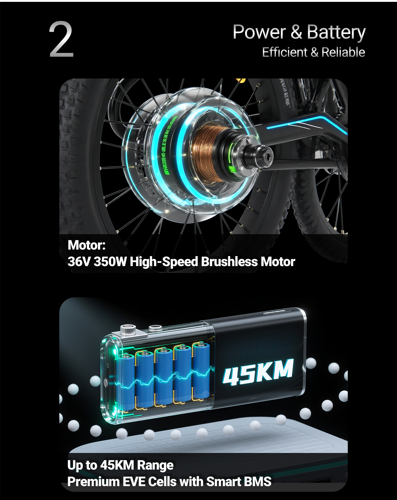 Pixar Fun1 36V 350W Vélo électrique - 25 km/h (jusqu'à 32 km/h), 45 km d'autonomie, écran LCD 61