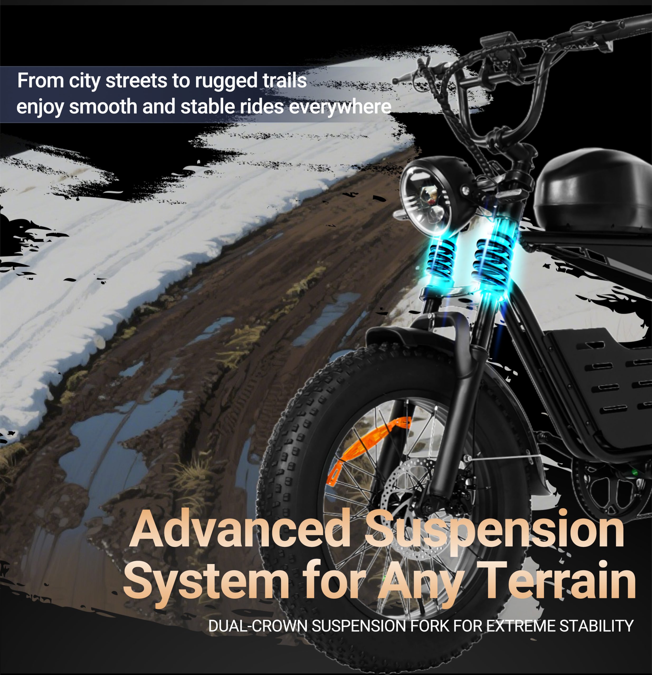 Pixar SuperV Electric Bike 500W | Long Range Fat Tire E-Bike with Dual Battery Options 61