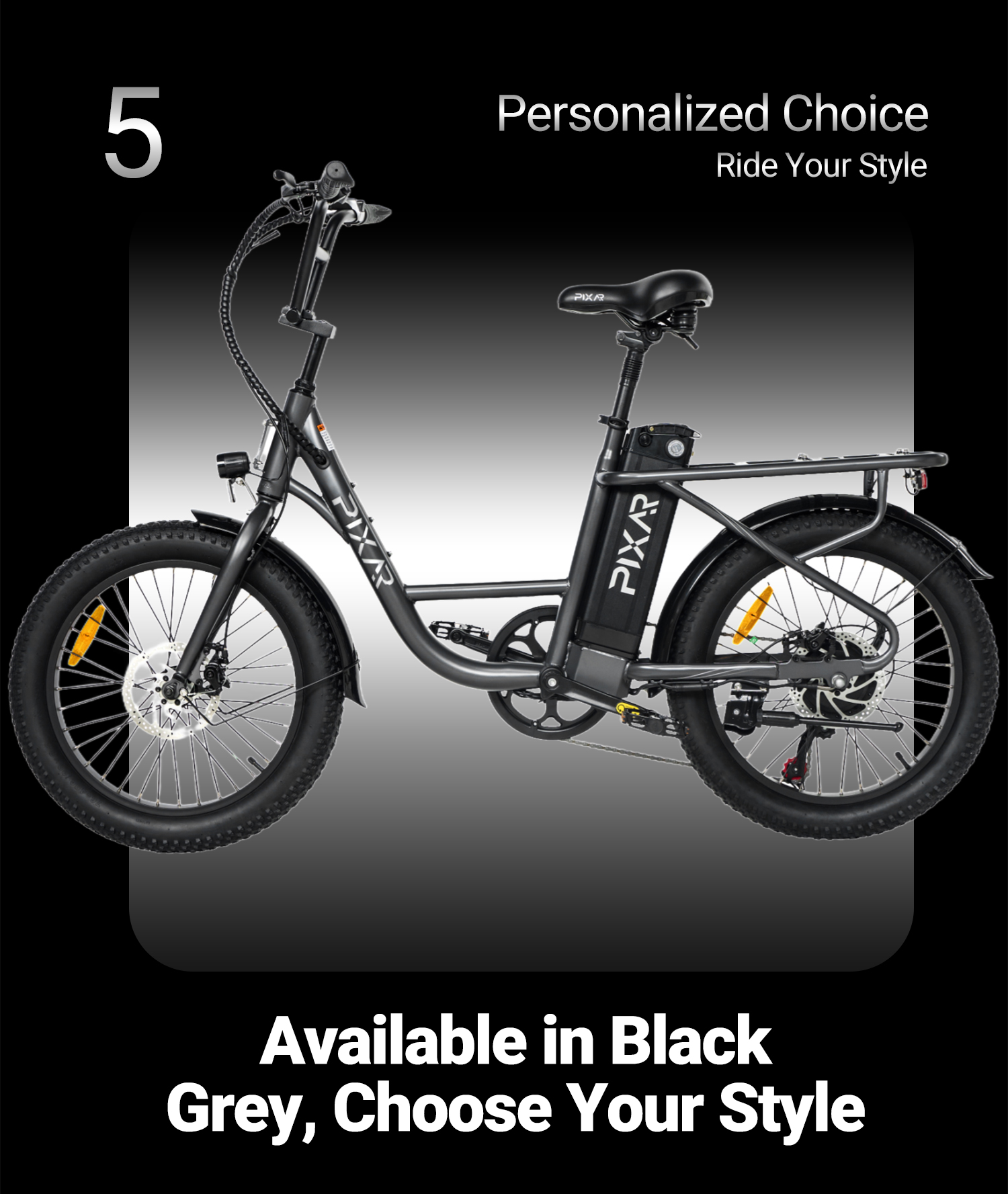 Pixar Fun1 36V 350W Vélo électrique - 25 km/h (jusqu'à 32 km/h), 45 km d'autonomie, écran LCD 69