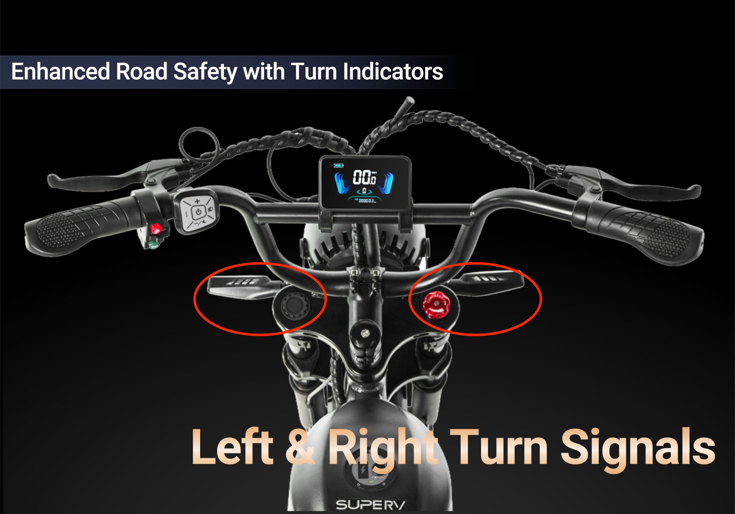 Pixar SuperV Electric Bike 500W | Long Range Fat Tire E-Bike with Dual Battery Options 57